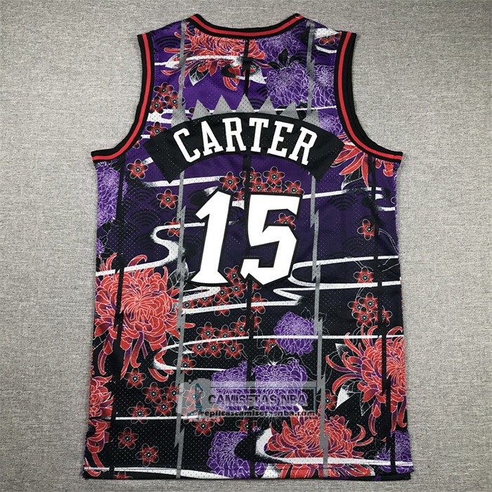 Camiseta Toronto Raptors Vince Carter NO 15 Mitchell & Ness Lunar New Year Violeta